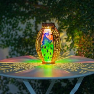 Peacock Solar Lantern Outdoor Lights Waterproof Hanging Garden Lantern for Patio & Yard Decor - Image 4