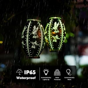 2 Pack Solar Lanterns Outdoor Waterproof Decorative Hummingbird Hanging Solar Lights - Image 5