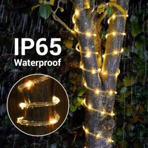 Solar Rope Lights Outdoor Waterproof – Warm White LED Garden String Lights - Image 6