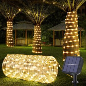 Solar Rope Lights Outdoor Waterproof – Warm White LED Garden String Lights - Image 1