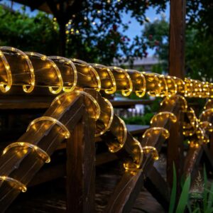 Solar Rope Lights Outdoor Waterproof – Warm White LED Garden String Lights - Image 2
