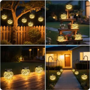 Solar Hanging Crackle Glass Ball Lights Outdoor Waterproof - Image 2