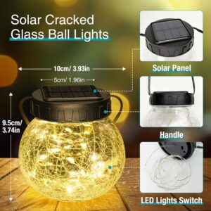 Solar Hanging Crackle Glass Ball Lights Outdoor Waterproof - Image 5