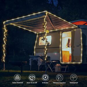 Solar Rope Lights Outdoor Waterproof – Warm White LED Garden String Lights - Image 3