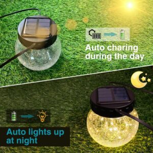 Solar Hanging Crackle Glass Ball Lights Outdoor Waterproof - Image 3