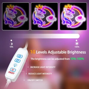 Rainbow Unicorn Neon Wall Light - Image 8