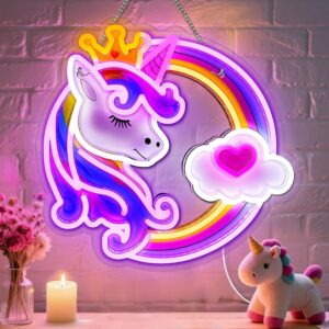 Rainbow Unicorn Neon Wall Light - Image 1
