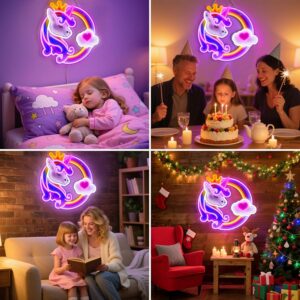 Rainbow Unicorn Neon Wall Light - Image 4